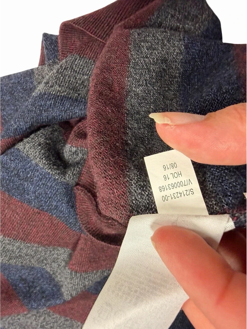 Banana Republic Men’s 100% Merino Wool Striped Crew Neck Sweater Size Large
